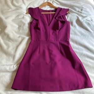 French Connection Whisper Ruffle Mini Dress A Line Size 6 Small